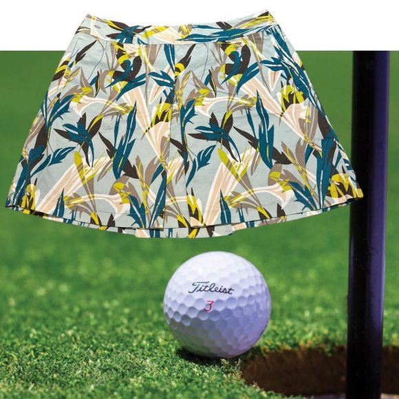 COPY - LIZGOLF Skort Size 14 Tropical Skirt with Shorts 2 Pockets 97% Cotton - Picture 3 of 14